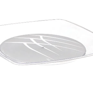 PRATO QUADRADO GRANDE CRISTAL/BRANCO 20X10 PRAFESTA