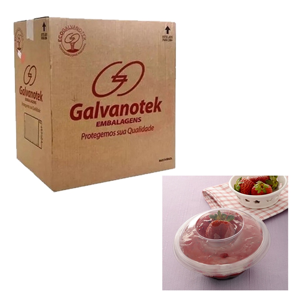 Kit Embalagens Galvanotek Pacote Com 50 Unidades 250ml Modelo G680 Com Tampa Para Doces Mousse Pave Sobremesas + Colher - Imagem 4