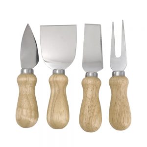 JOGO DE 4 PECAS P/QUEIJO ACO/INOX CABO MADEIRA REF 27100