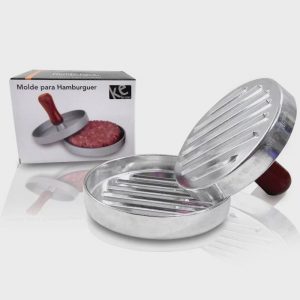 Molde Para Hamburguer Em Metal Com Cabo Em Madeira Kehome Fast Food Ideal Para Cozinhas Restaurantes