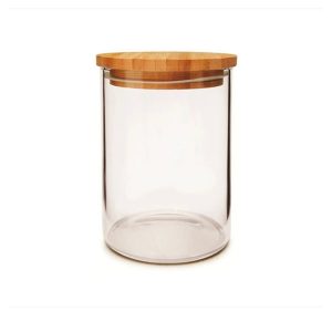 PORTA MANTIMENTO REDONDO/VIDRO C/TP BAMBU