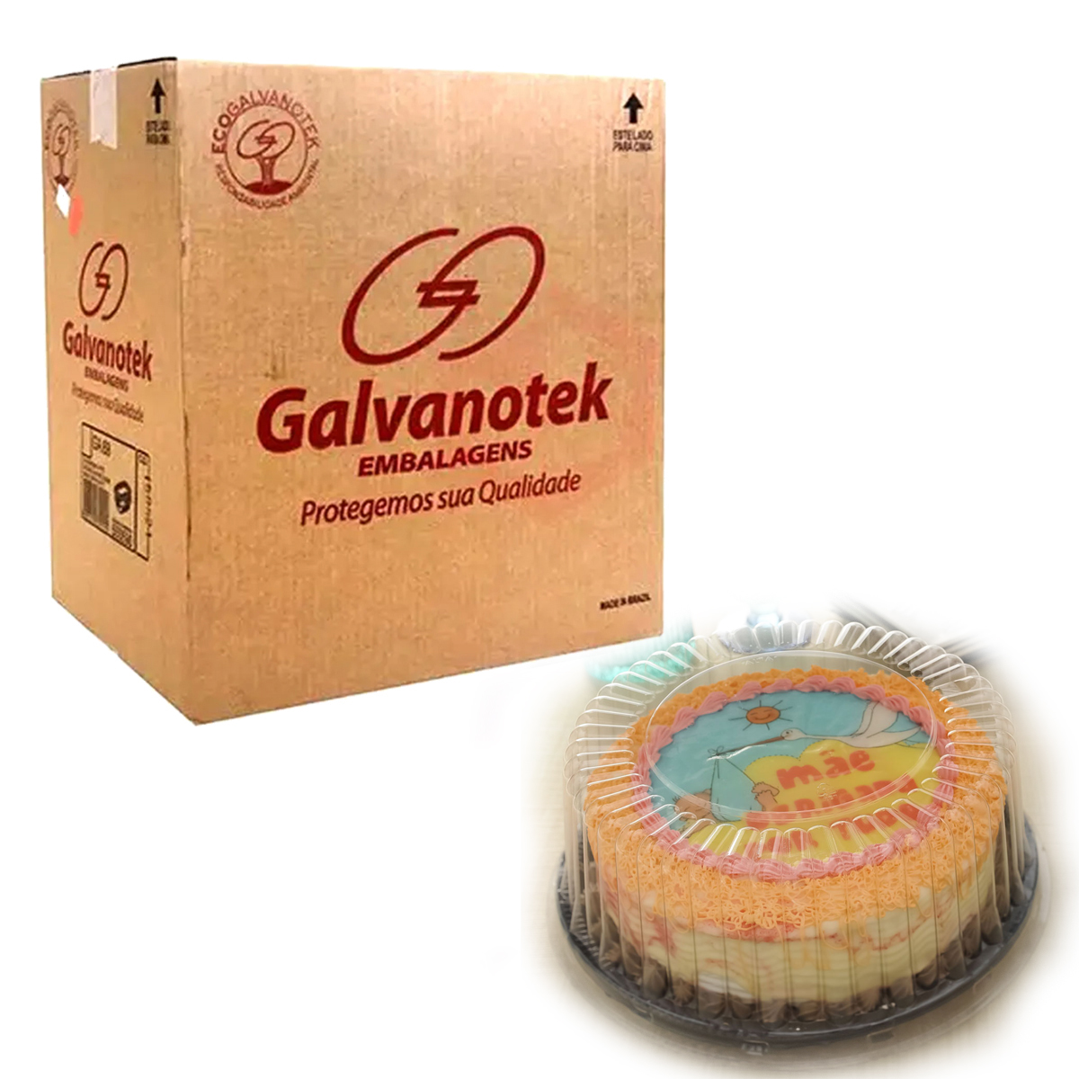 Embalagem Plástica G-37MA Torta Prquena Alta 1,2kg Caixa C/ 100 Unidades Galvanotek