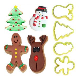 Cortador Natal 1 Com 4 Peças Blue Star Ideal Para Cortar Masas Biscoitos