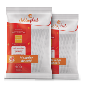 Mexedor Para Café Pacote C/ 500 Unidades Goldenplast