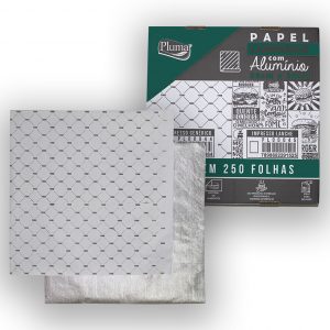PAPEL LAMINADO C/ALUMINIO 38X38 CX C/250 UND PLUMA