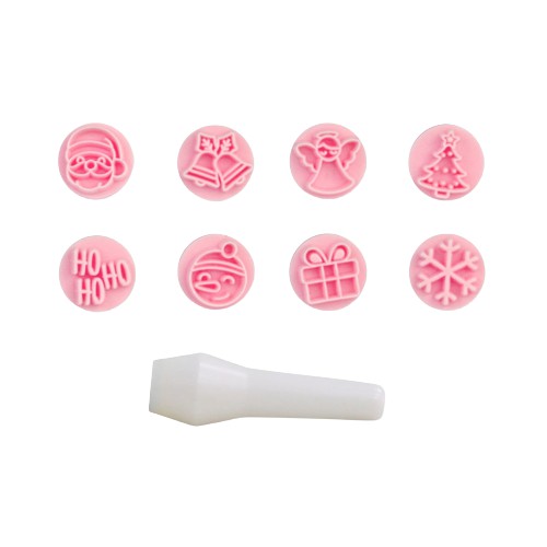 Kit Carimbos Natal Blue Star Para Decoração De Bolos Tortas Biscoitos E Doces