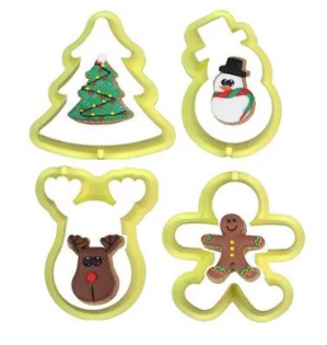 Cortador Natal 1 Com 4 Peças Blue Star Ideal Para Cortar Masas Biscoitos - Imagem 4