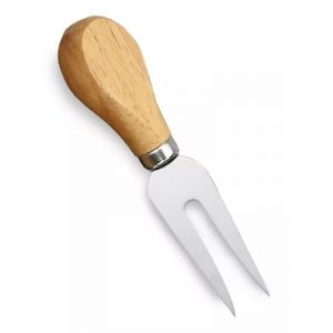 Garfo Para Queijos Inox Com Vabo De Madeira Queijos Variados Alta Resistência Linha Premium
