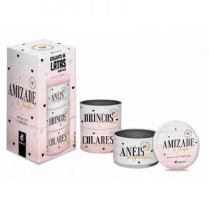 Lata Porta Joias Amiga Do Coração Com 3 Partes Oficial Brasfoot