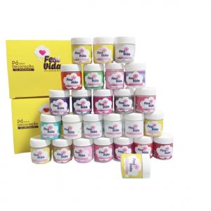 Corante Pó Glow Gliter Para Confeitar Bolos E Chocolates Fest Vida Original Confeitaria Álcool Cerrais Doces