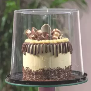 Embalagem Plástica G-58CT Torta Alta Gourmet Preta Unidade Base/Tam Galvanotek