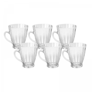 JOGO DE 6 XICARAS ACADIA COFFE TIME EM VIDRO REF 27696 DYN