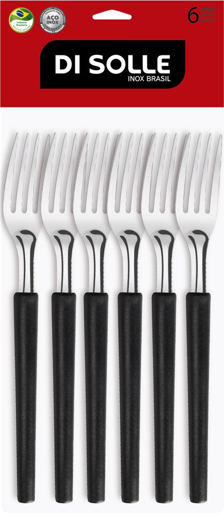 Garfo De Mesa Millenium C/ 12 Preto Di Solle