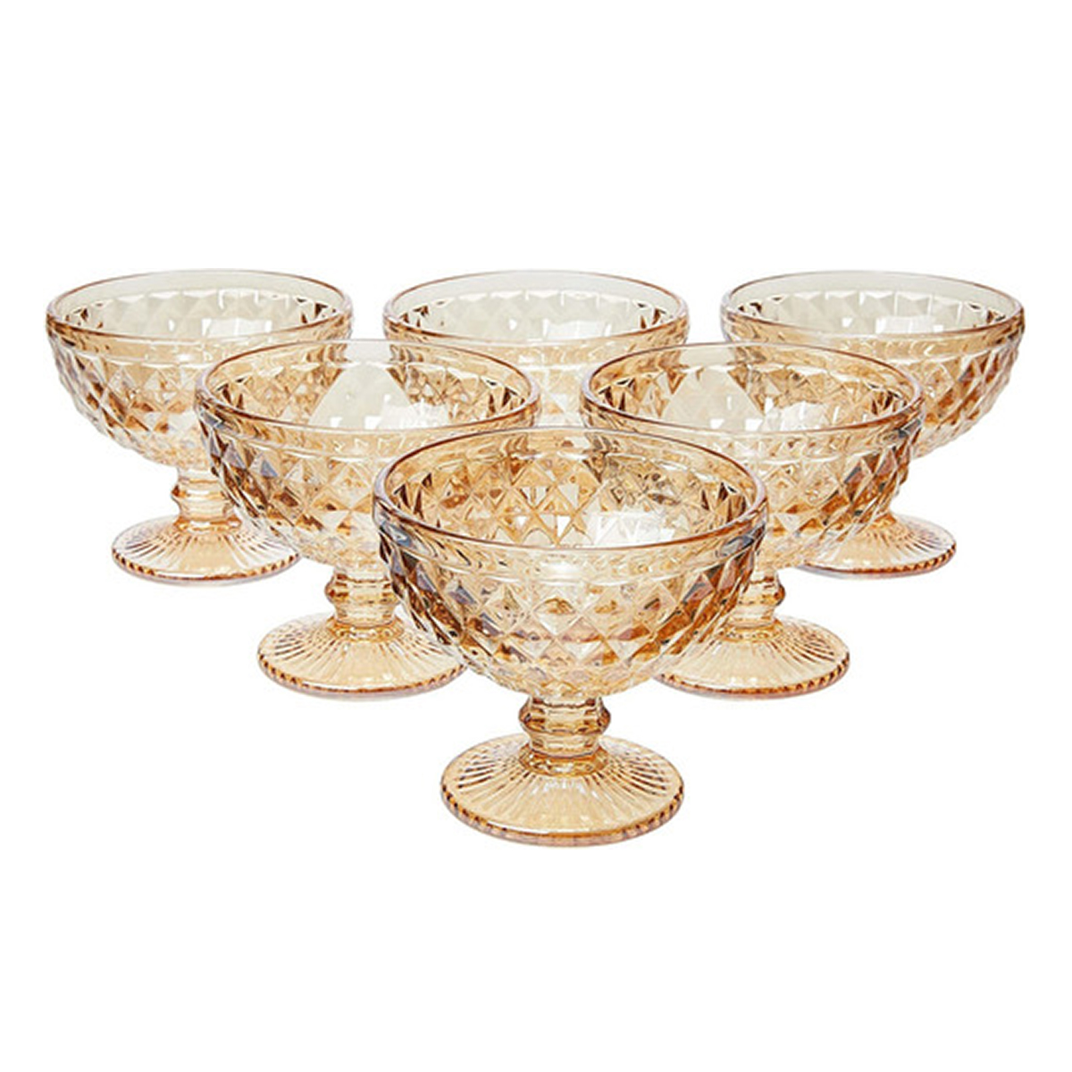 Conjunto 6 Taças De Vidro Bico Formato Abacaxi