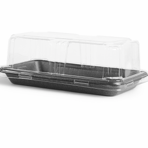 Bandeja Mod FF06P CT PR (18,9 x 11,2 x 6,3cm) c/ Tampa Pet Caixa c/100 Unidades