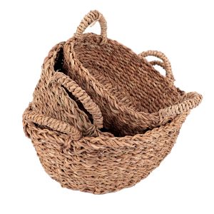 JOGO DE 3 CESTAS OVAIS FIBRA NATURAL C/ALCA REF 23859